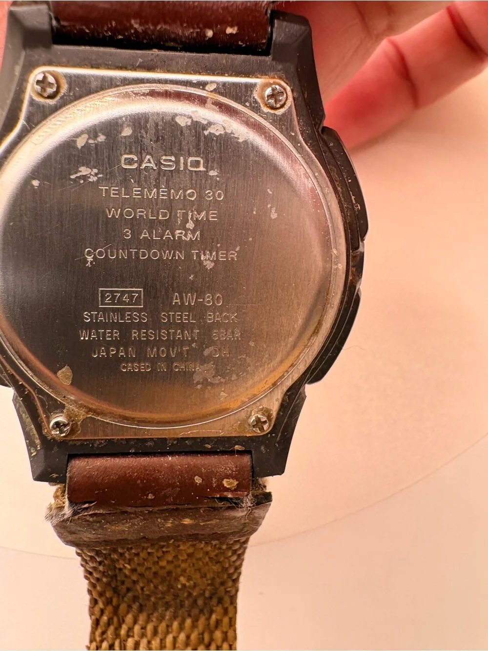 Casio Illuminator Bronze-Tone Case with Cream Dial . VINTAGE , NEW BATTERY